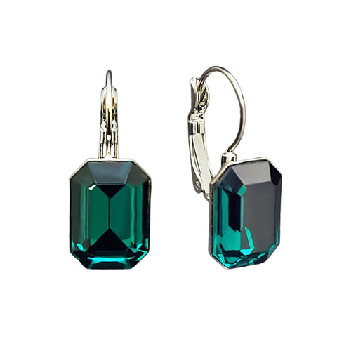 Auskarai "Lurdes (Smaragdas)" su Swarovski™ kristalais